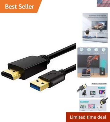 USB to HDMI Cable 6.6FT for Windows - High-Definition Audio/Video Converter