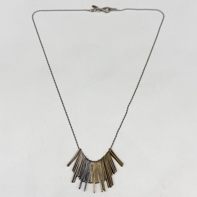 Vintage nicht mehr produziert Lets Hang Out Silpada Sterlingsilber Messing Fransen 18'' Halskette
