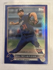 Max Scherzer 2022 TOPPS OPENING DAY BLUE FOIL PARALLEL #129 L A DODGERS C13