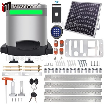 1800LBS Automatic Sliding Gate Opener Rack Driven APP+Keypad+4 Remote Controls