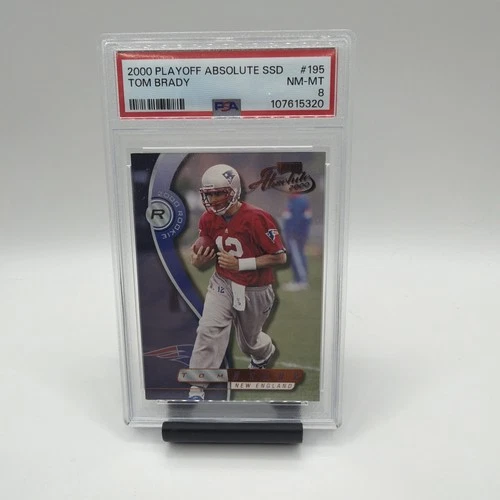 TOM BRADY ROOKIE: 2000 PLAYOFF ABSOLUTE #195: PSA 8 NM-MT #d/3000