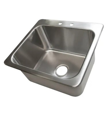 BK Resources DDI-20161224 20'' x 16'' x 8'' Deep Drawn 1 Compartment Drop-In Sink