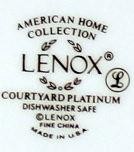 Lenox Courtyard Platinum 5 Piece Place Setting Manufacturer 2nd