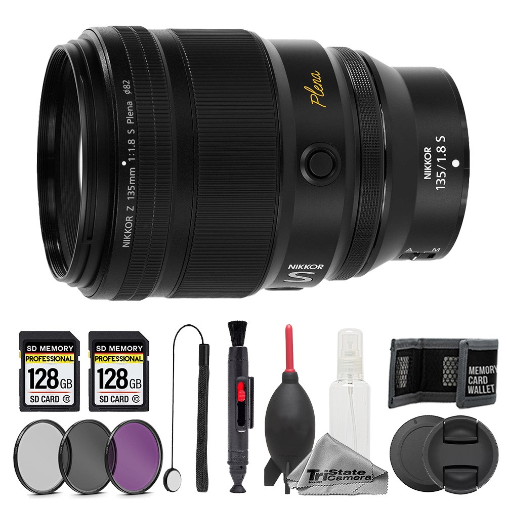 Nikon NIKKOR Z 135mm f/1.8 S Plena Lens - 11pc 256GB Memory Care