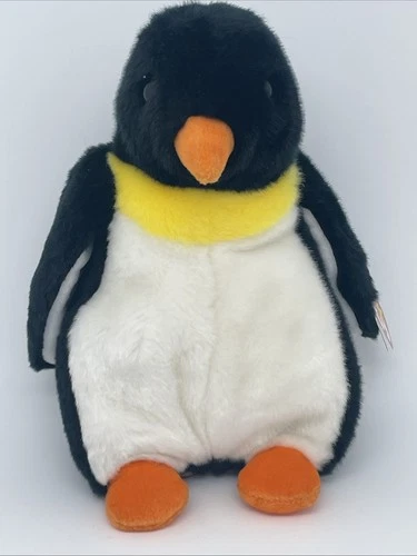 VINTAGE Ty Beanie Babies Buddies Collection 1998 Waddle Plush Penguin Black 10"