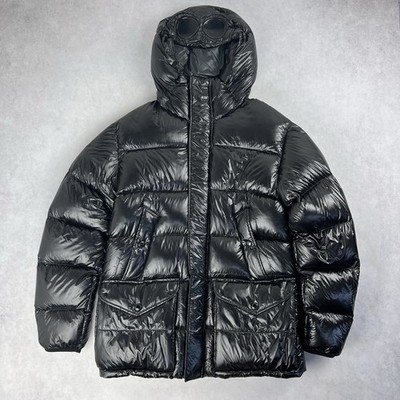 CP Company D.D. Shell Down Puffer Goggle Jacket Large Coat Black 4692