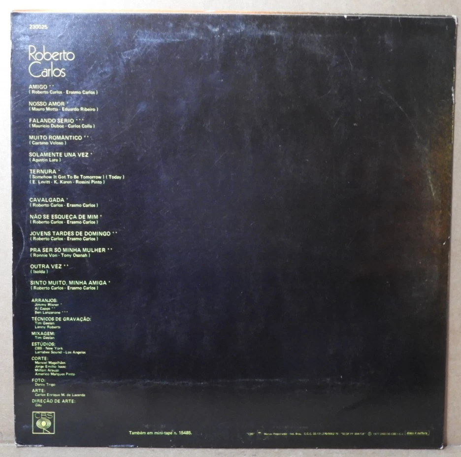 ROBERTO CARLOS "Amigo" 1977 (CBS/230025/1st Press/BRAZIL) VG+/VG+!! - Image 2 of 4