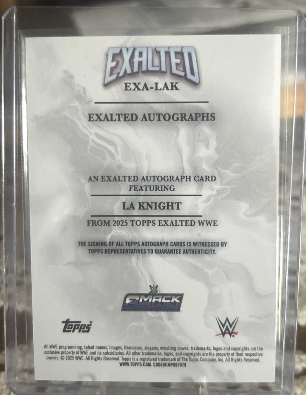 2025 Topps Exalted WWE #EXA-LAK LA Knight Exalted Autographs Auto view 2