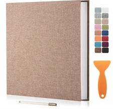Large Photo Album Self Adhesive Scrapbook 11"x10.6"40Pages, Dark Beige