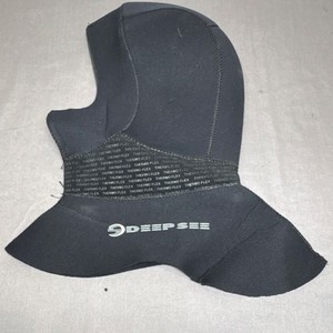 Deep See Thermo Flex Neoprene Wetsuit Hood Scuba Diving Black Size M 