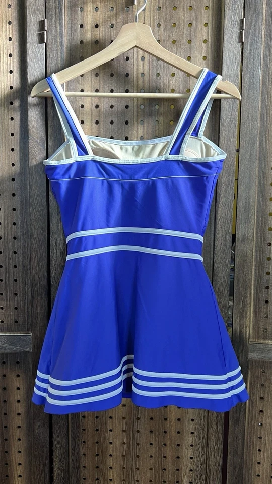 Vestido de baño Shore Shapes azul periwinkle con rayas blancas para mujer talla 12 Foto 2 de 4