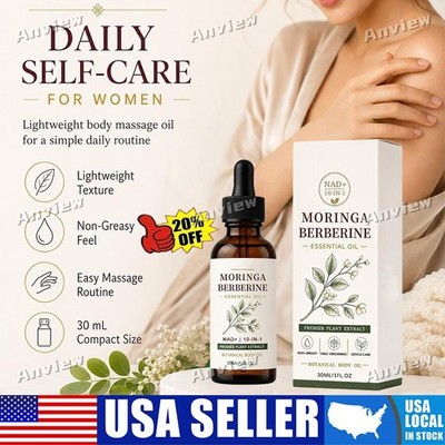 Moringa Berberine Oil-Essential Oil 30ml,With Ginger Root,Jojoba&Vitamin E