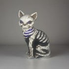 Spirit Halloween Spooky Cat Skeleton Sits 9” Lights Up Resin Purple