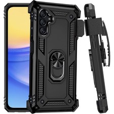 For Galaxy A15 5G - Case Belt Clip Holster Swivel Metal Ring Cover Kickstand