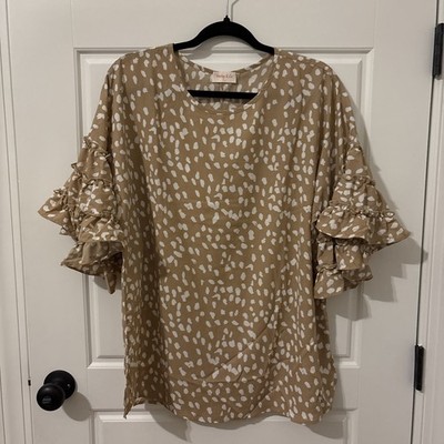 Hailey & Co. Ruffle Sleeve Blouse - 1X - Item#279