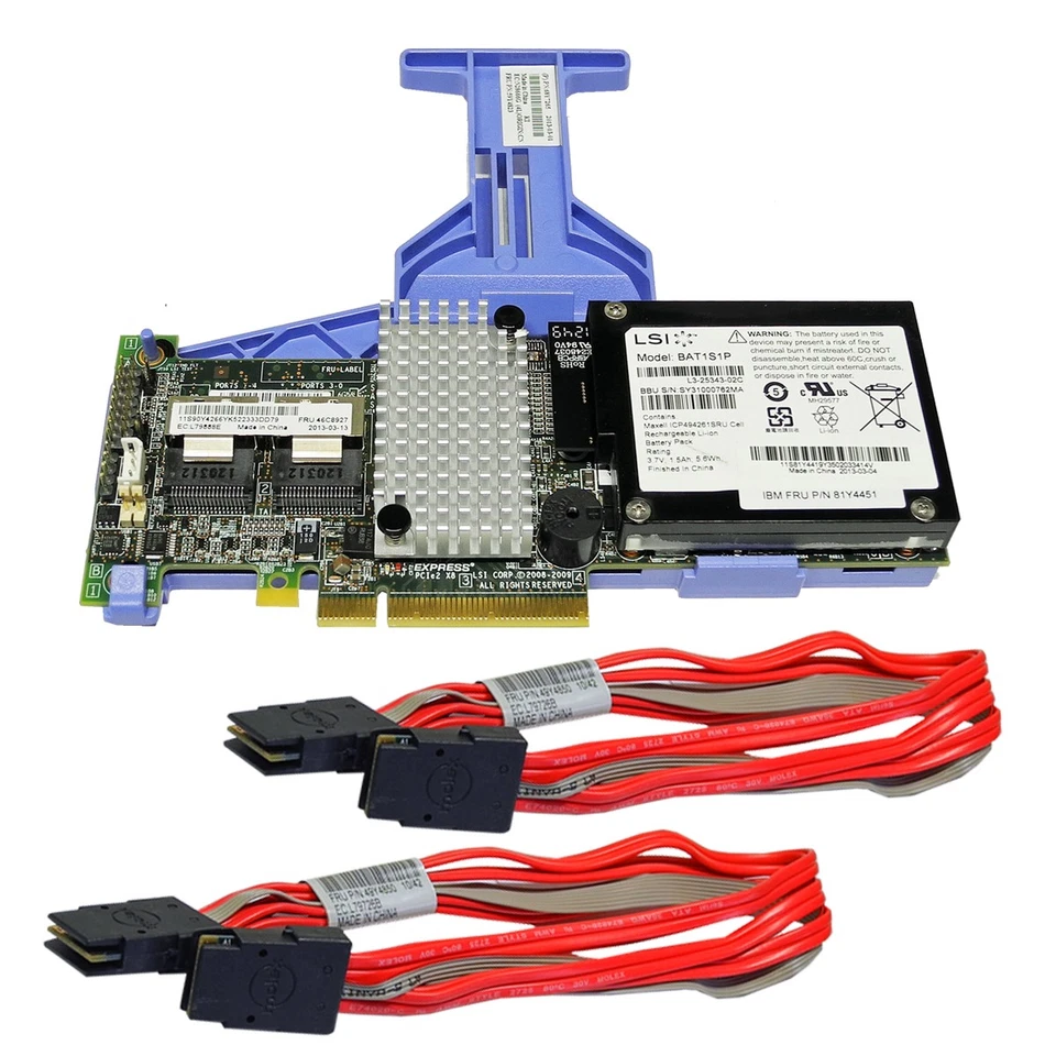 IBM ServeRAID M5015 6 Gb/s RAID Controller 46C8927 + BBU + Cavo + Backplane - Immagine 2 di 4