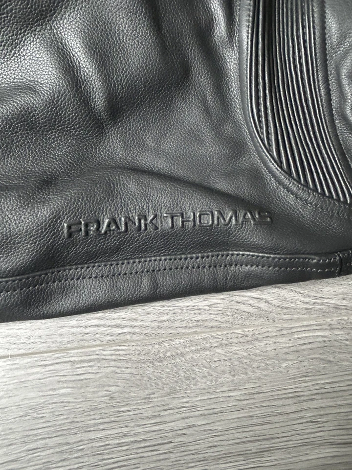 Frank Thomas Men’s Black Leather Motorcycle Trousers Size 36 Regular BRAND NEW - Image 3 of 4