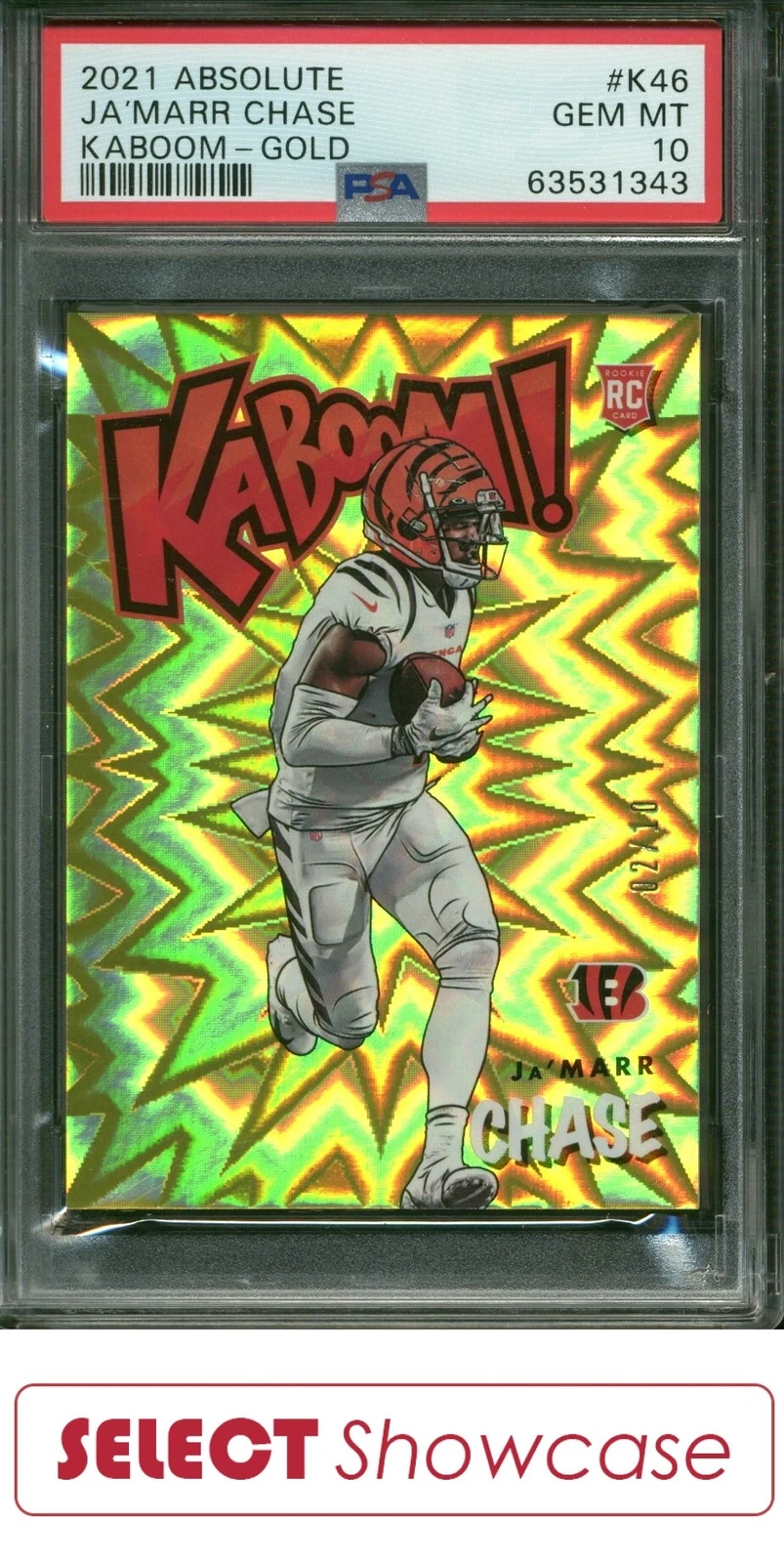 JaMarr Chase Panini Absolute Kaboom! #K46 Gold