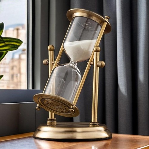 Reloj de Arena Metal 15-60 Minutos Moderno Medio Dorado Decoración del Hogar Novedad Soporte Libre - Imagen 21 de 27