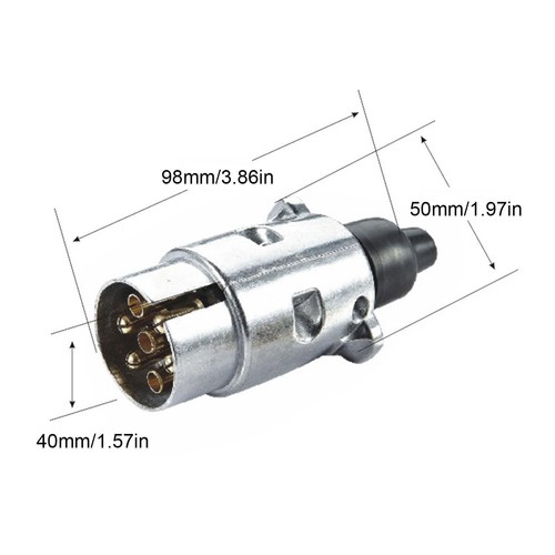 7 Pin Metal Aluminium Plug Towing Car Van Trailer 12V 12N FAST - Picture 12 of 12