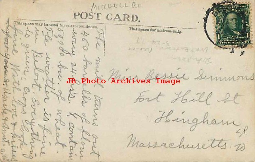 KS, Beloit, Kansas, RPPC, Beloit Milling Company Plants, J Bowers No