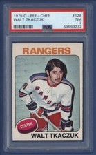 1975-76 OPC O-Pee-Chee #128 WALT TKACZUK PSA 7 NM New York Rangers *LOW POP*