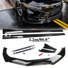 For Honda Accord Sport 18-20 Front Bumper Lip Spoiler Chin Splitter Gloss Black