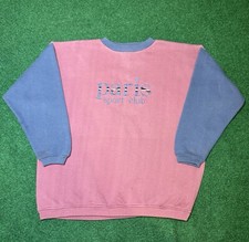 Vintage 90s Paris Sport Club Womens Large Pullover Crewneck Sweatshirt