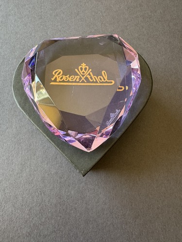 ROSENTHAL HEART-LILAC CRYSTAL PAPERWEIGHTS - Picture 14 of 16