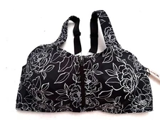 Victorias Secret Nwt Knockout Front Close Black Floral Sport Sports Bra