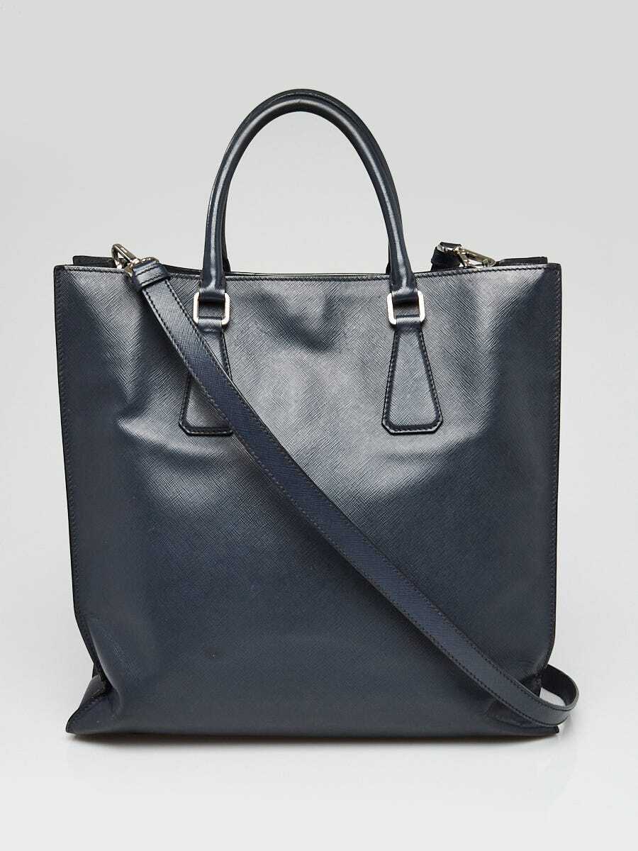 【PRADA】SAFFIANO TOTE BAG Prada Dark Blue Saffiano Leather North South Tote Bag | eBay