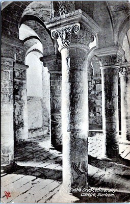 Durham England Castle Crypt University Postcard 1933 UK OI
