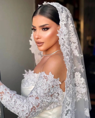 lace veil with satin dress How to Pick the Perfect Veil for Your Dress Bella Brides