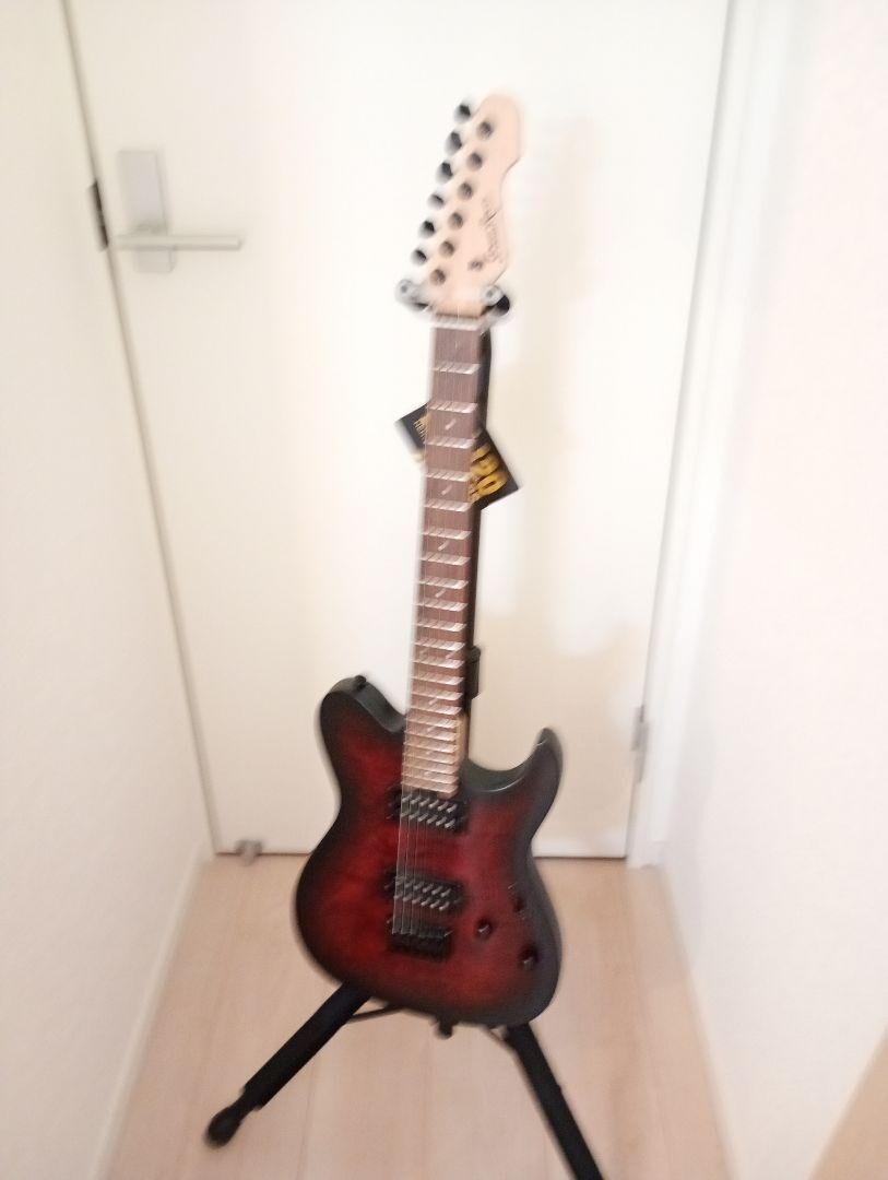 Guitar Root Electric Guitar Matte Red/Black Finish Used From