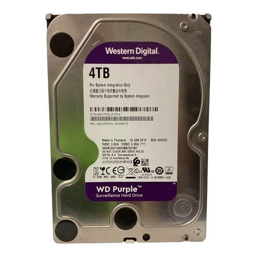 For Wd WD40PURZ Purple 4TB 3.5" 5400RPM SATA 3 Hard Drive - Afbeelding 2 van 2