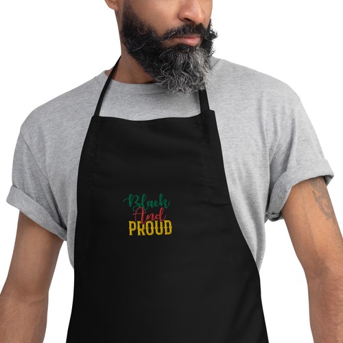 Black and Proud Embroidered Apron - Picture 2 of 2