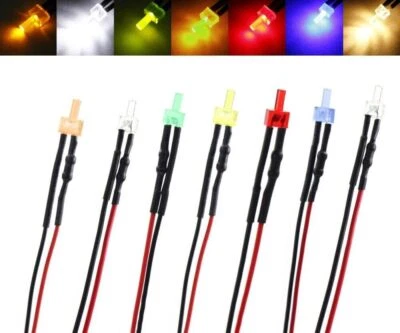 LED 2mm Tower 9V 12V 14V 16V 19V Kabel Widerstand angelötet verkabelt 10 Stück - Bild 1 von 4