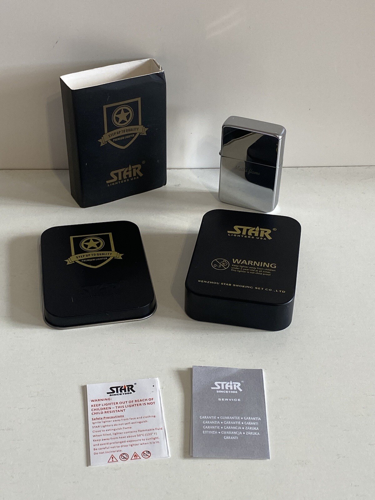 Star Lighter - Engraved With ‘Matt’s Flame’ - Brand New