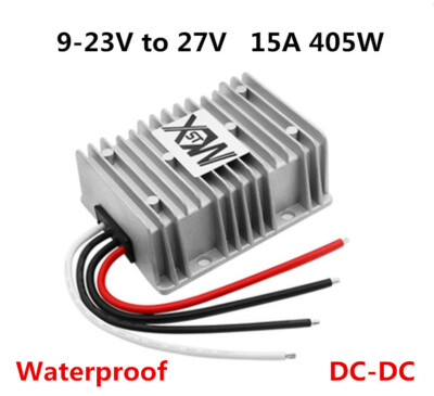 9-23V to 27V 15A 405W power converter waterproof module DC-DC 12V to 27V