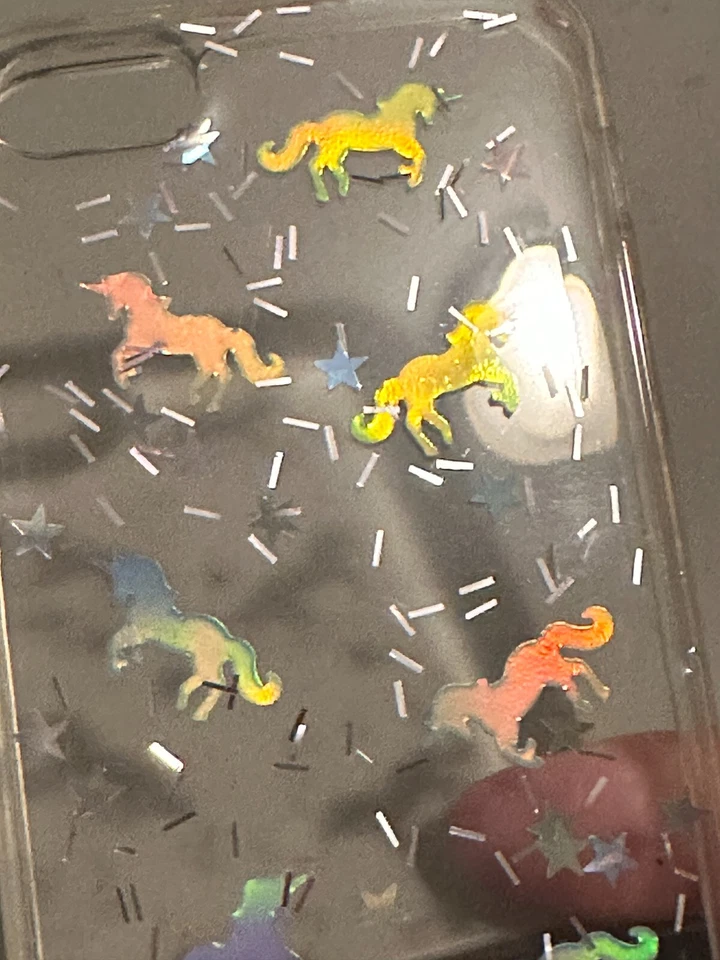 NUEVO iPhone 5 5S SE Funda Transparente con Iridiscencia Cambio de Color Unicornios Caballos Foto 4 de 4
