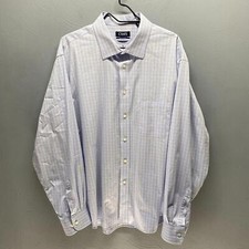 Chaps Stretch Blue Plaid Long Sleeve Button Up Pocket Dress Shirt Size XXL Men’s