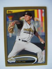 ROBBIE ERLIN #/50 GOLD PADRES 2012 Topps Pro Debut baseball card SCOTT'S VALLEY
