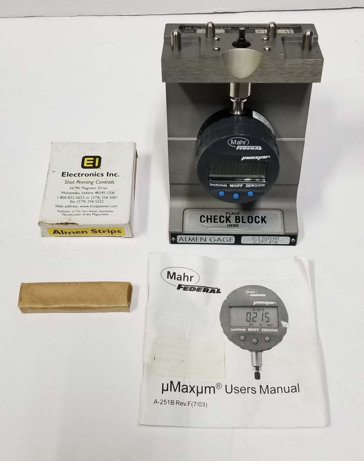 Electronics Inc TSP3 2 ALMEN Gage w/fresh calibration & a 14day