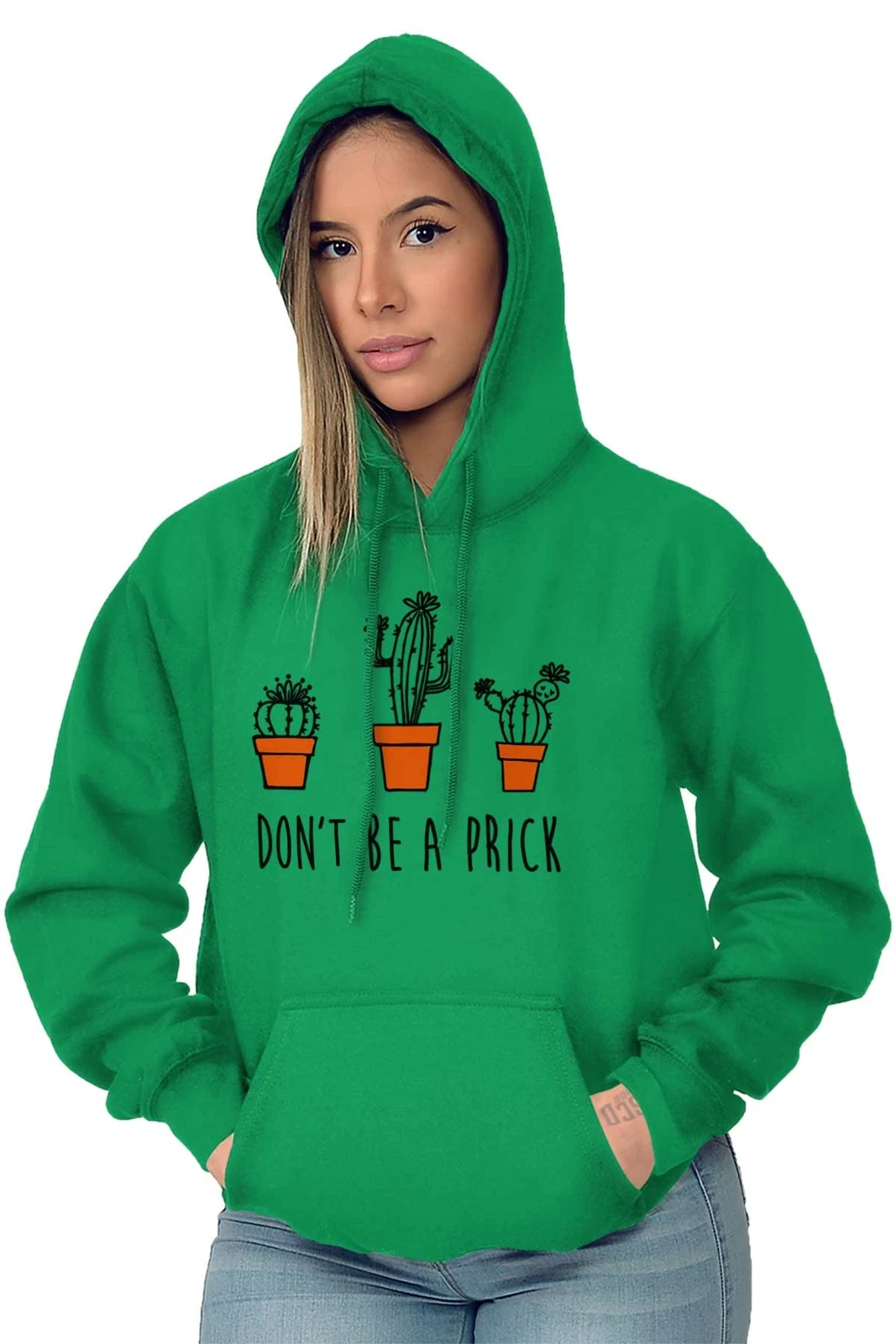 RHUDE Felpa con cappuccio Don't Be A Prick Funny Cactus Pun Rude Party uomo donna