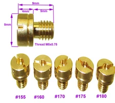Carburetor Main Jets #155 #160 #170 #175 #180 For Mikuni Part # N100/604 Carb