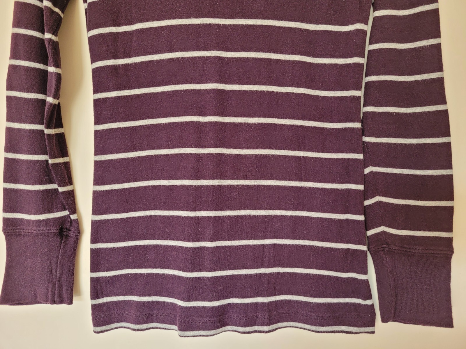 GAP Basic Maroon & White Striped Pullover Long Sl… - image 3