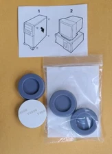 Lot of 4: 1-1/4” x 3/8” Rubber Feet  3M T4000 Adhesive Discs (16 Total)