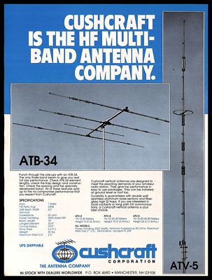 1979 Cushcraft Antennas Company Vintage PRINT AD Radio Multiband Vertical HF 