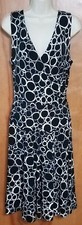NWOT Talbots Size 8 Black & White Geometric Shape Dress Super Cute Year Round