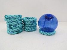 1 DOZEN 3+1/4"- 4+1/4" ROPE GLASS FLOAT BALL HOLDERS no balls included (E3C390C)